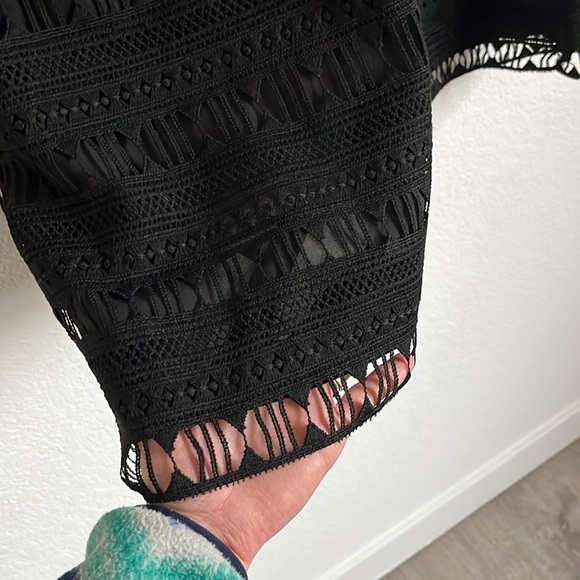 ❄️Holiday Dress❄️ Nicole Miller Black Eyelet Cocktail Dress A-Line - Picture 5 of 9